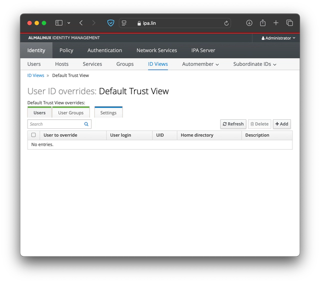 FreeIPA Default Trust View