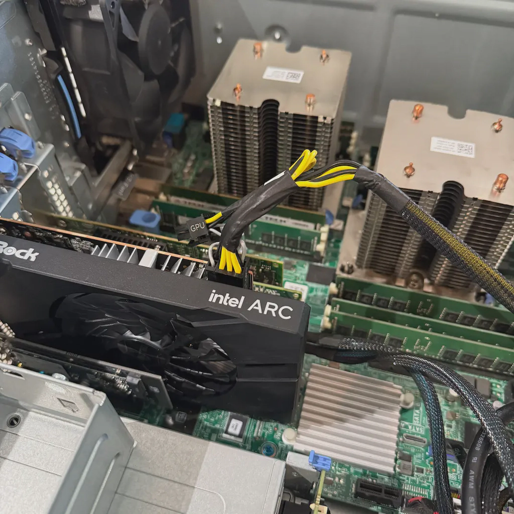 Intel Arc A380 performance benchmark with no Resizable BAR in a Dell Poweredge T440
