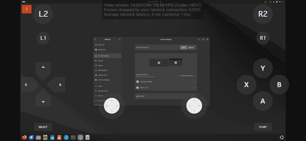 iPhone Moonlight streaming with safe area resolution.