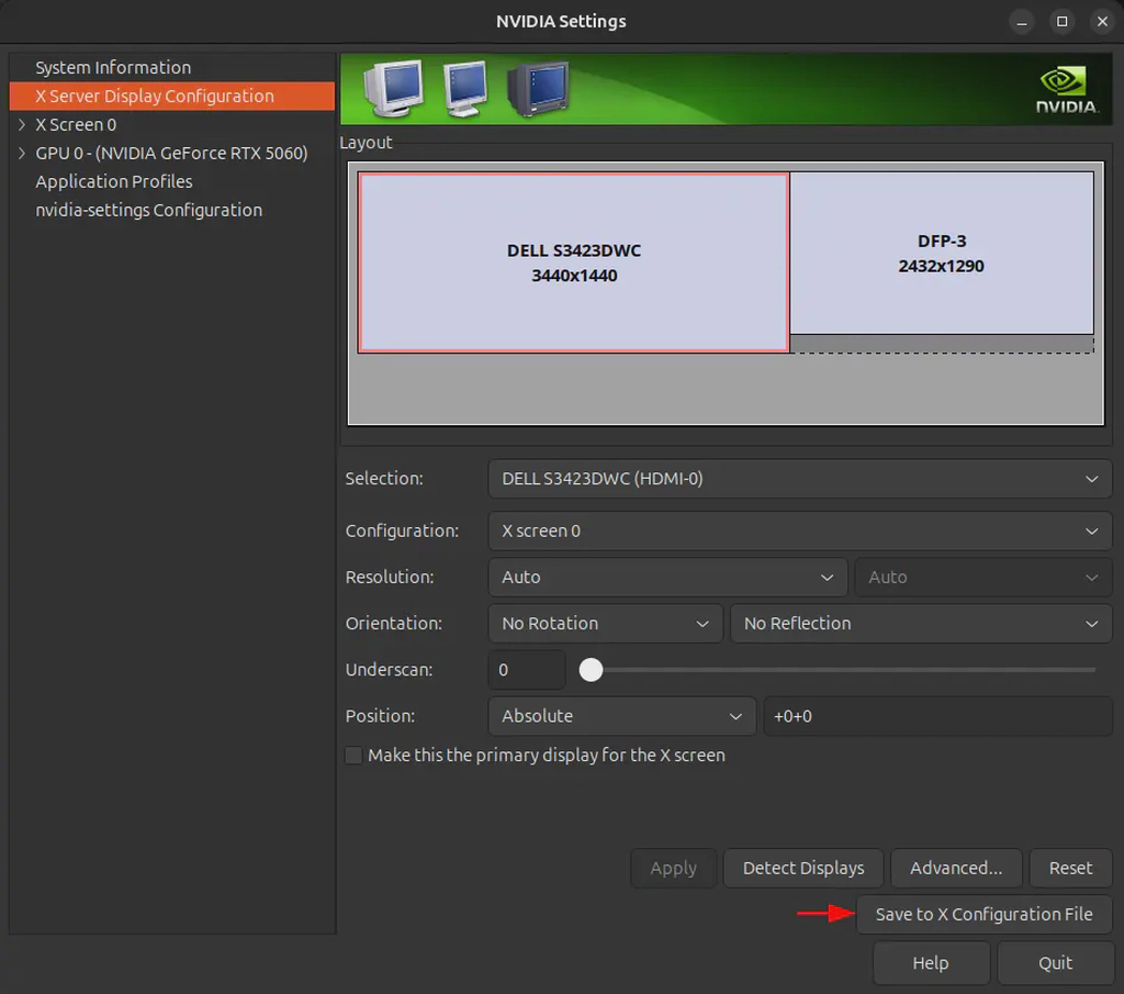Configure a Virtual Display for Sunshine using Ubuntu on Xorg with Nvidia
