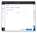 General settings of a scheduled task in Synology DSM