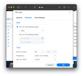 Schedule settings of a scheduled task in Synology DSM