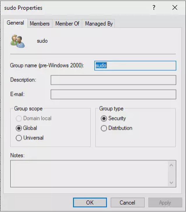 sudo group in AD